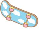 Sanrio Cinnamoroll & Skateboard Animated hand cursor