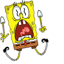 Scared SpongeBob Animated hand cursor