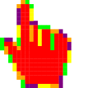 Skittles Color Pixel Animated hand cursor