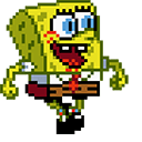 SpongeBob Running Pixel Animated arrow cursor