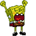 SpongeBob Running Pixel Animated hand cursor