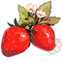 Strawberries & Leaves Animated hand cursor