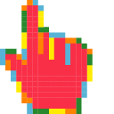 Summer Color Pixel Animated hand cursor