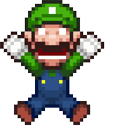 Super Mario Luigi Pixel Animated hand cursor