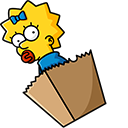 The Simpsons Marge & Maggie In Grocery Bag arrow cursor