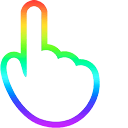 Transparent & Rainbow Stroke Gradient Animated hand cursor