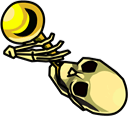 Trumpet Skeleton Meme hand cursor