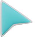 Turquoise 3D arrow cursor