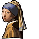 Vermeer Girl with a Pearl & Girl with a Wineglass arrow cursor