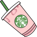 VSCO Girl Starbucks Pink Drink & Love Hearts arrow cursor