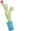 Watercolor Cactus arrow cursor