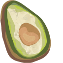 Watercolor Pitted Avocado arrow cursor