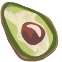 Watercolor Pitted Avocado hand cursor