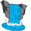 Waterfall Animated hand cursor