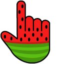 Watermelon Animated hand cursor