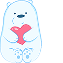 We Bare Bears Ice Bear with Heart Animated arrow cursor