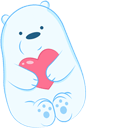 We Bare Bears Ice Bear with Heart Animated hand cursor