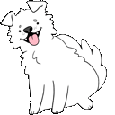 White Dog Animated hand cursor