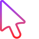 White & Rainbow Stroke Gradient Animated arrow cursor