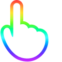 White & Rainbow Stroke Gradient Animated hand cursor