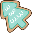 Winter Pusheen & Christmas Tree Cookie arrow cursor