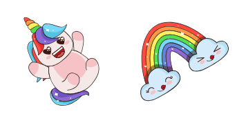 Kawaii Unicorn and Rainbow