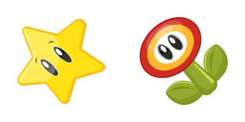 Super Star and Fire Flower Cursor Pack