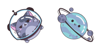 Kawaii Astronaut Cat Cursor Pack