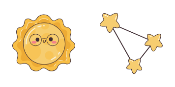 Kawaii Sun and Stars Pakiet kursorów