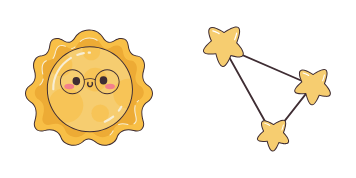 Kawaii Sun and Stars cute cursor
