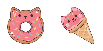 Kawaii Donut and Ice Cream Cursor Pack