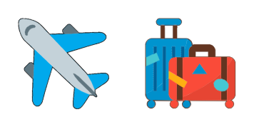 Airplane and suitcases Cursor Pack