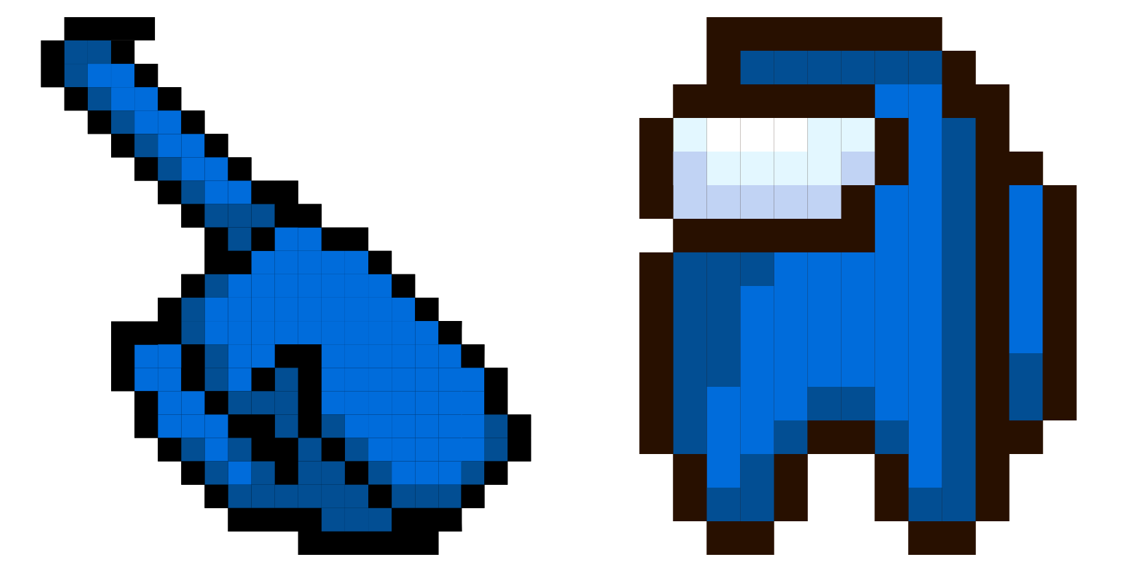 Among Us Blue Character Pixel