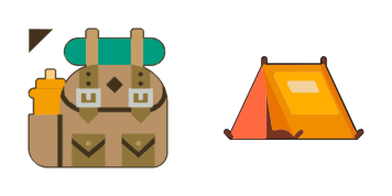 Backpack and tent