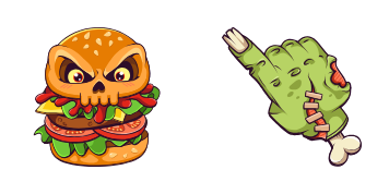 Burger Skull and Zombie Hand Cursor Pack