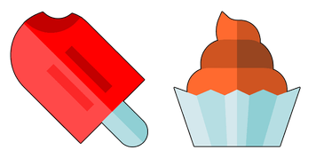 Ice cream and muffin-Cursor-Paket