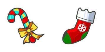 Caramel cane and Christmas sock Cursor Pack