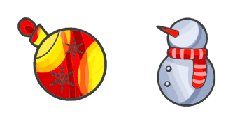 Christmas toy and a snowman Cursor Pack