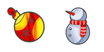 Christmas toy and a snowman cute cursor