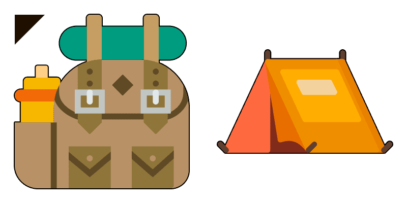 Backpack and tent cute cursor