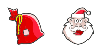 Gift bag and Santa Claus cute cursor