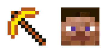 Golden Pickaxe and Steve Cursor Pack