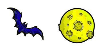 حزمة كروس Halloween bat and moon