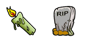 Halloween candle and grave Cursor Pack