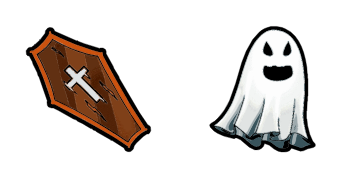 Halloween coffin and ghost cute cursor