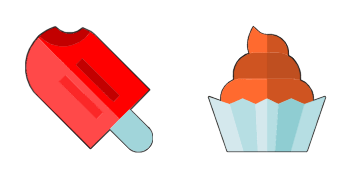 Ice cream and muffin-Cursor-Paket