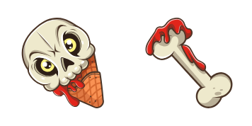 Ice Cream Cone Skull Cursor Pack