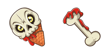 Ice Cream Cone Skull cute cursor