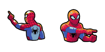 Spiderman pointing to Spiderman Cursor Pack