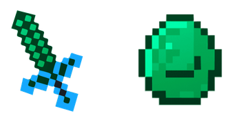 Cube Emerald Sword Basic Cursor Pack